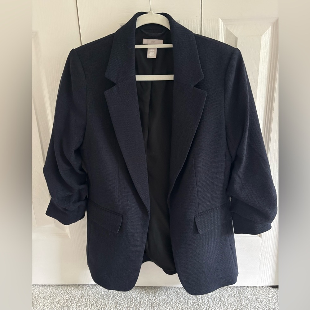H&M Navy Tailored Blazer Jacket